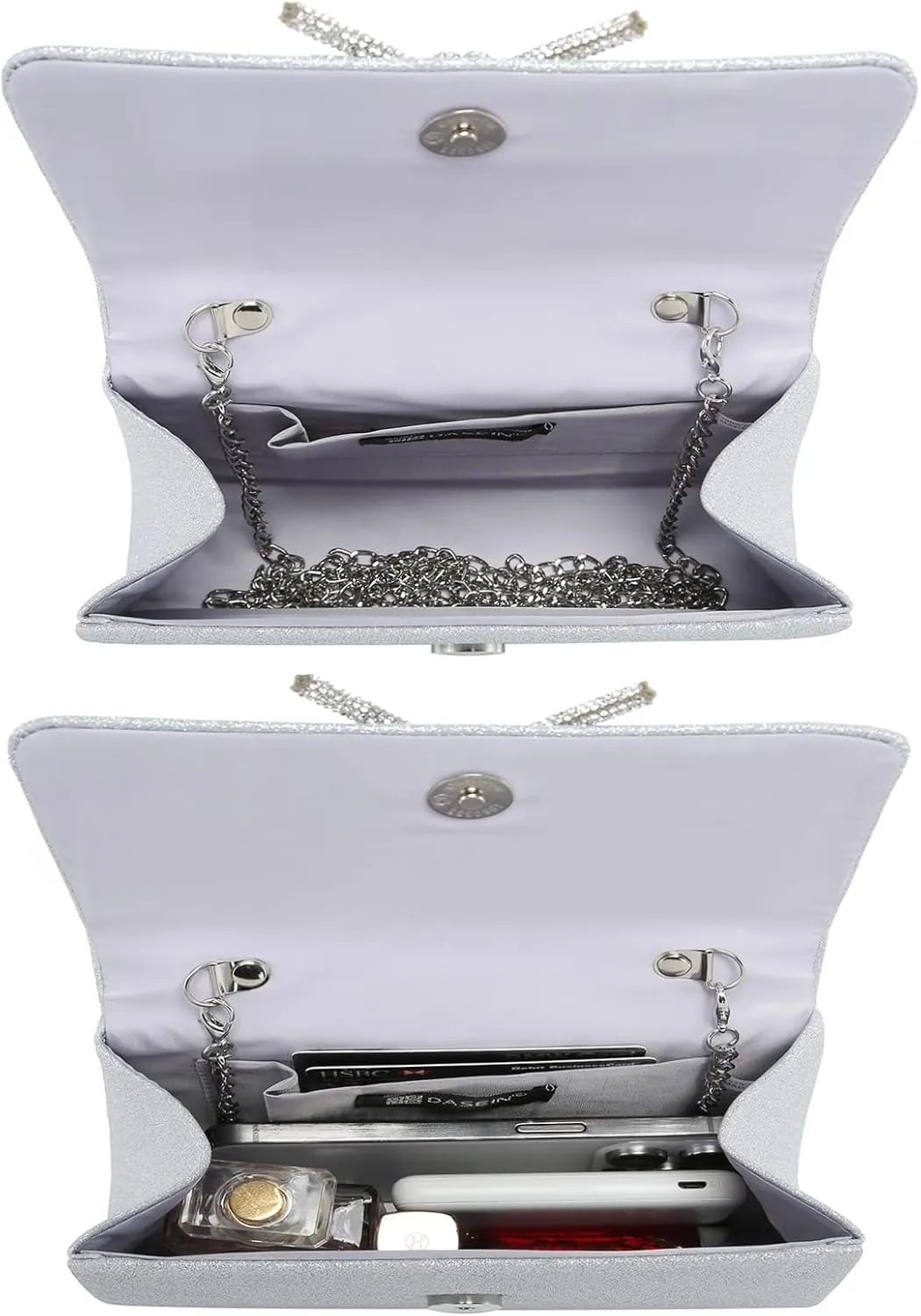 Dasein Women's Evening Bag Party Clutches Wedding Purses Cocktail Prom Handbags with Frosted Glittering
