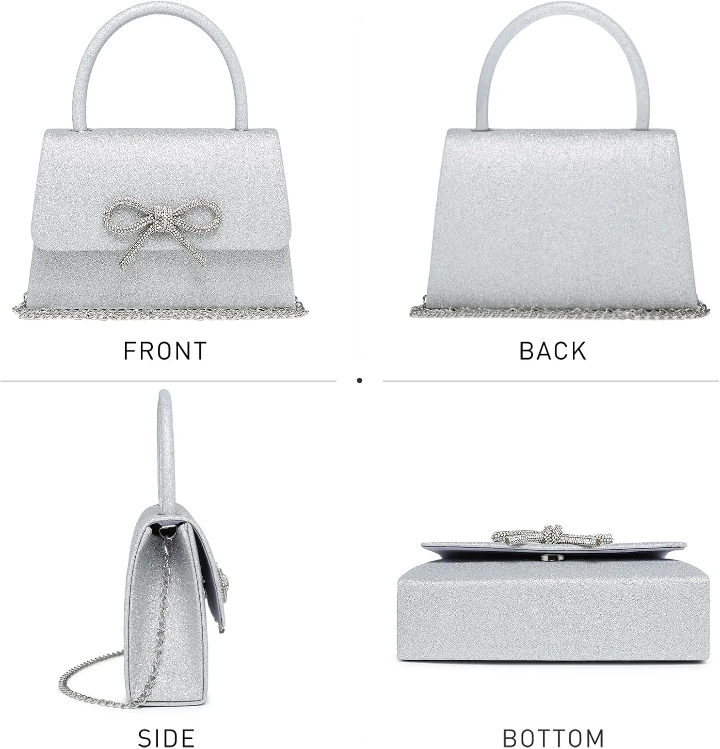 Dasein Women's Evening Bag Party Clutches Wedding Purses Cocktail Prom Handbags with Frosted Glittering