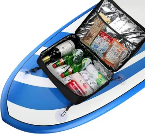 Deck Cooler Bag, 11lL Paddle Board Cooler Portable Waterproof Insulated Surf Sup Storage Bag Paddle Board Accessories with 4 Suckers for Food, Drinks (Black)