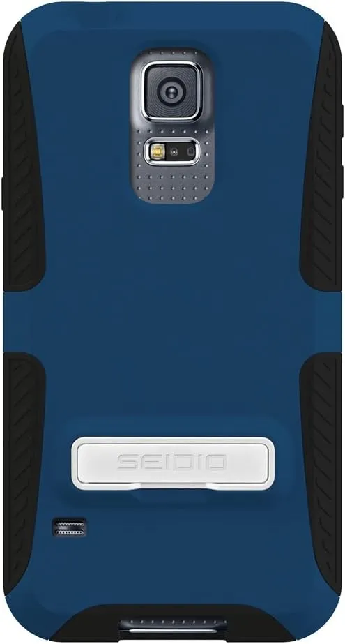 DILEX Case with Metal Kickstand and Holster Combo for Samsung Galaxy S5 - Retail Packaging - Royal Blue