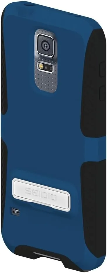 DILEX Case with Metal Kickstand and Holster Combo for Samsung Galaxy S5 - Retail Packaging - Royal Blue