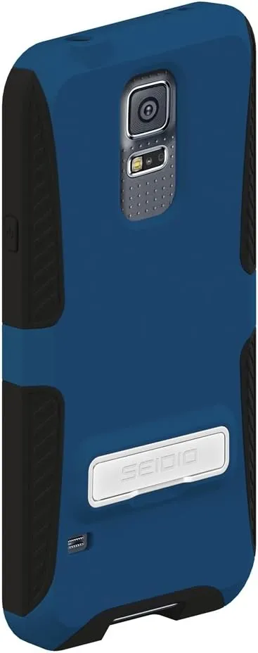 DILEX Case with Metal Kickstand and Holster Combo for Samsung Galaxy S5 - Retail Packaging - Royal Blue