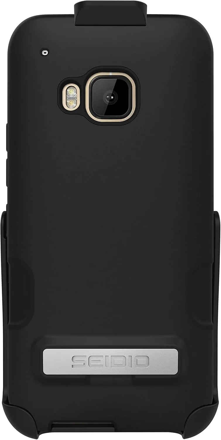 Dilex Pro Case with metal Kickstand and Holster Combo for HTC One M9 - Retail Packaging - Black