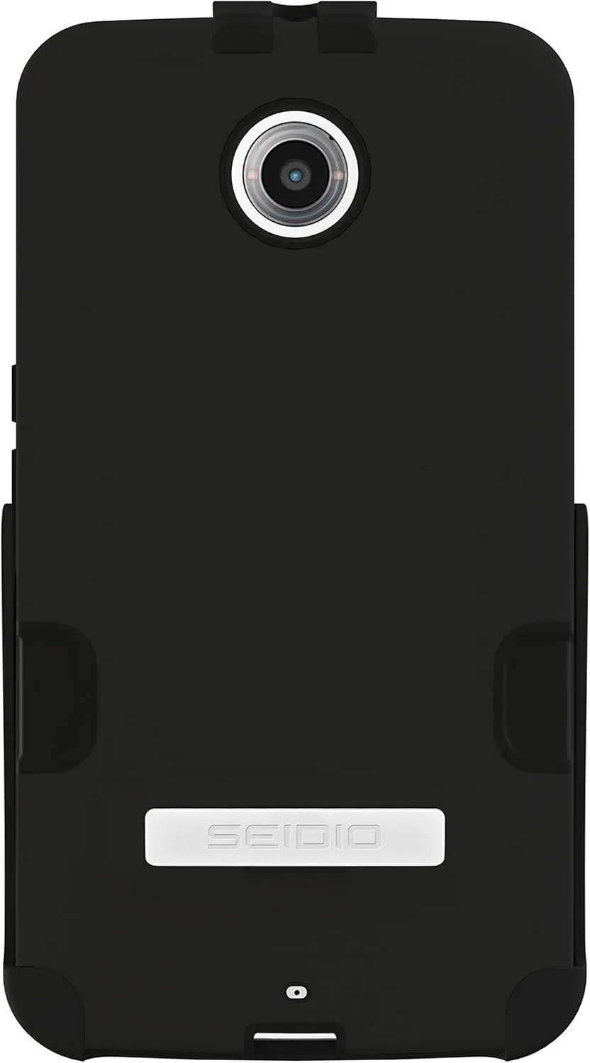 DILEX Pro Case with Metal Kickstand and Holster Combo for use with Motorola Nexus 6 - Retail Packaging - Black