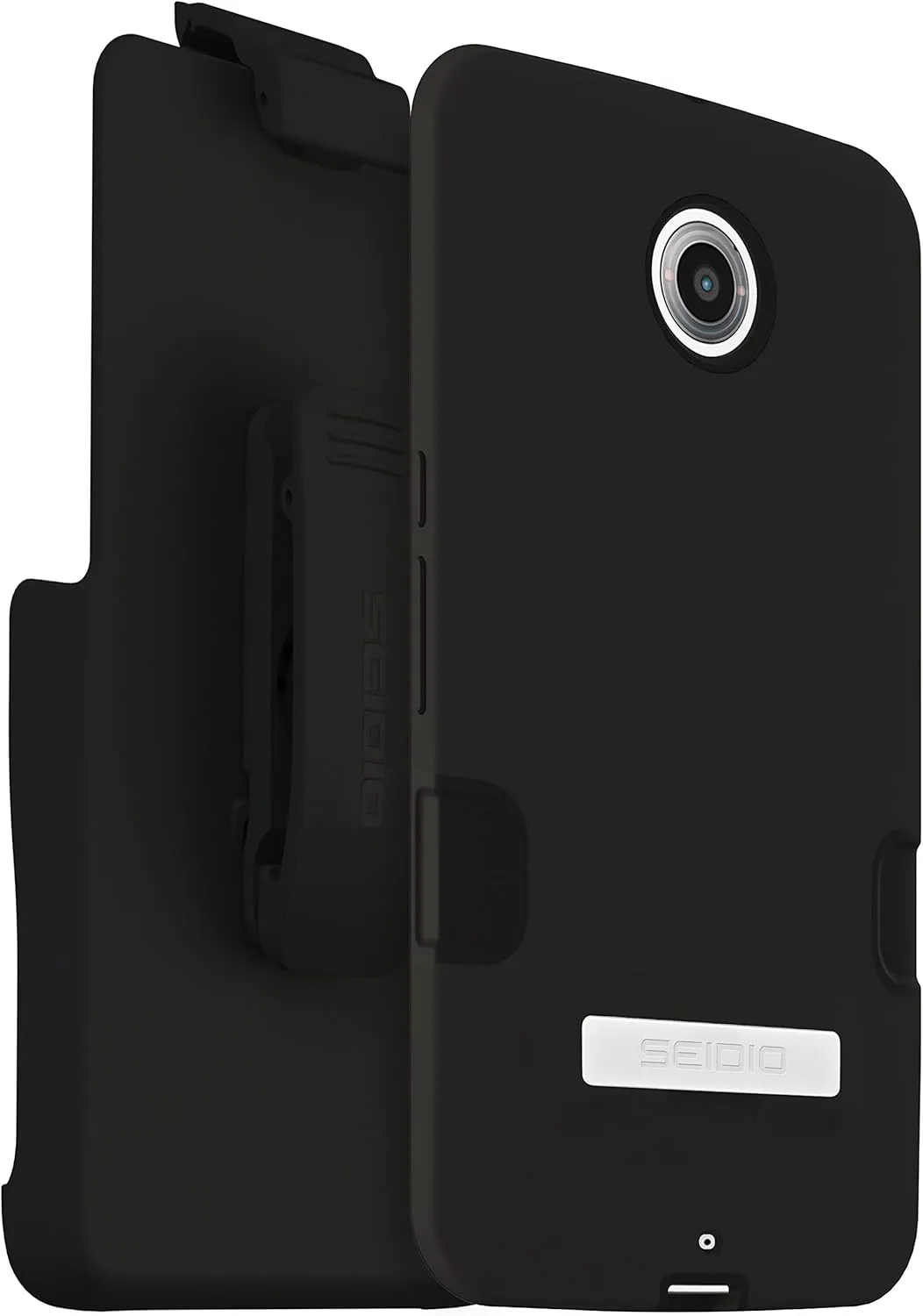 DILEX Pro Case with Metal Kickstand and Holster Combo for use with Motorola Nexus 6 - Retail Packaging - Black