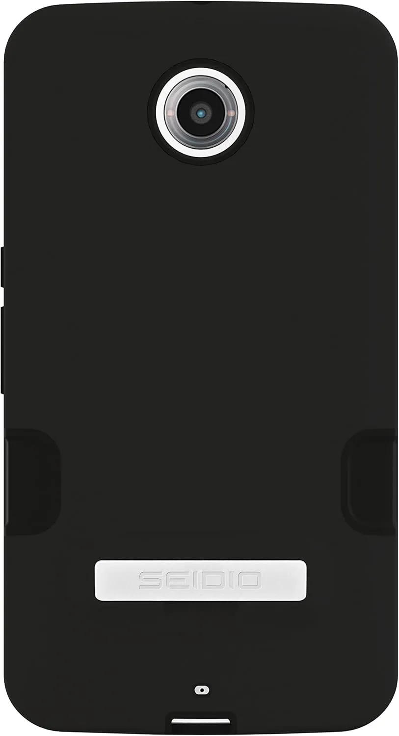 DILEX Pro Case with Metal Kickstand and Holster Combo for use with Motorola Nexus 6 - Retail Packaging - Black