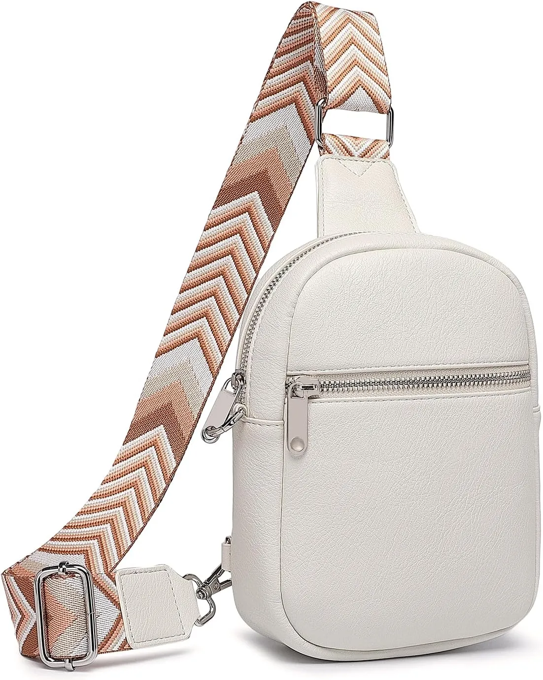 DIOMO Anti Theft Crossbody Bags for Women with Zipper Lock, RFID Small Sling Bag, Vegan Leather Safe Mini Travel Purse (Small-Beige)
