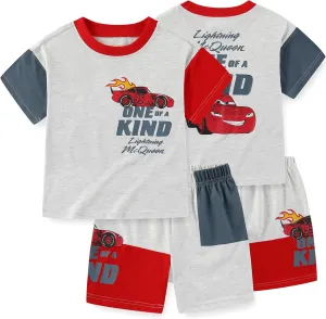 Disney Cars Lightning McQueen Boys 2 Piece Short Sleeve T-Shirt and Shorts Set for Toddler and Big Kids