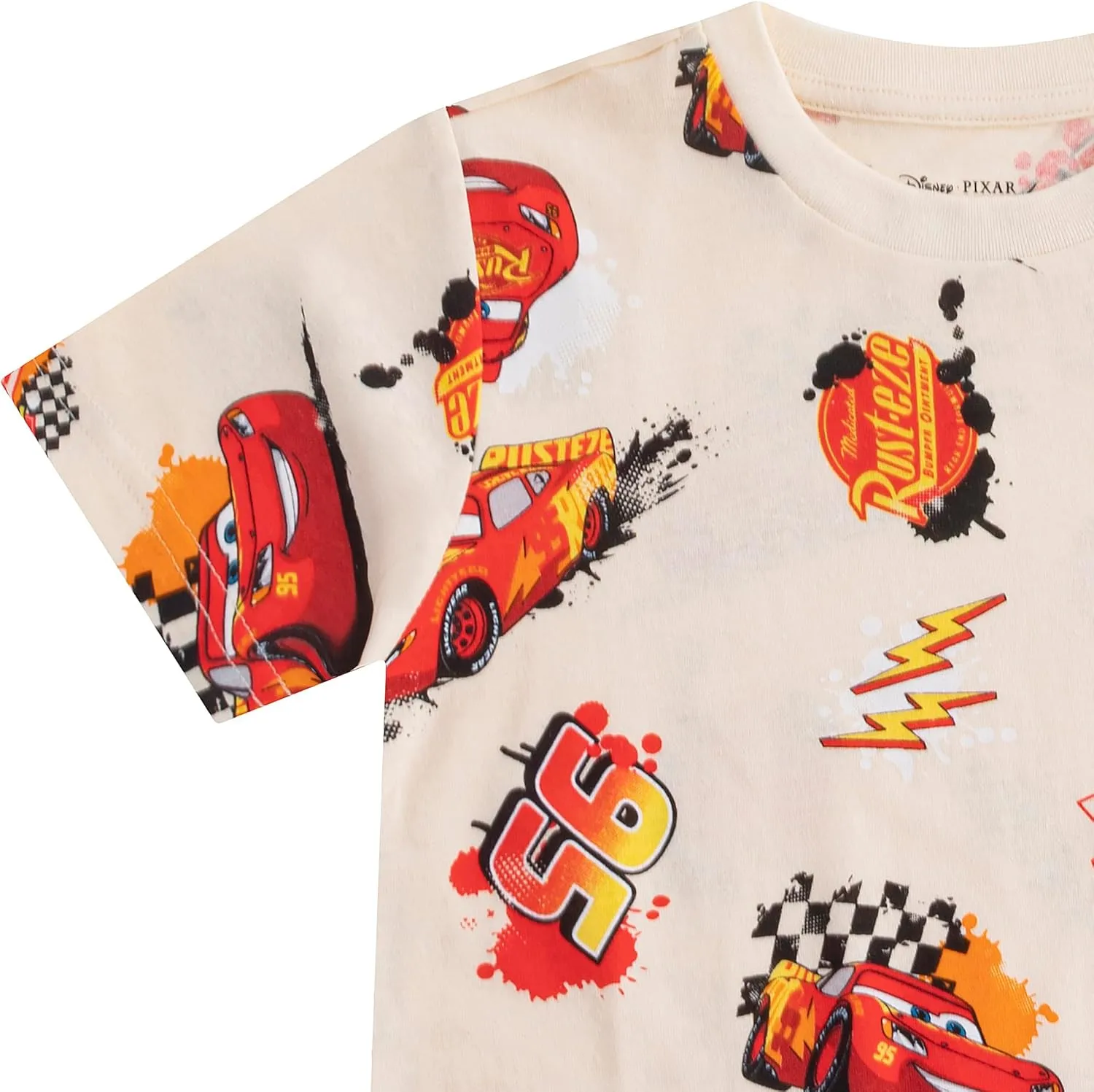 Disney Cars Lightning McQueen Boys Short Sleeve T-Shirt for Toddler and Big Kids