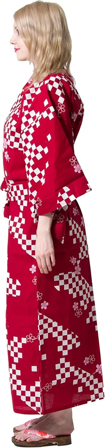 Dita Tokyoin Traditional Made In Japan Cotton Yukata Robe (Japanese Pajama Kimono) Easy Wearing set2