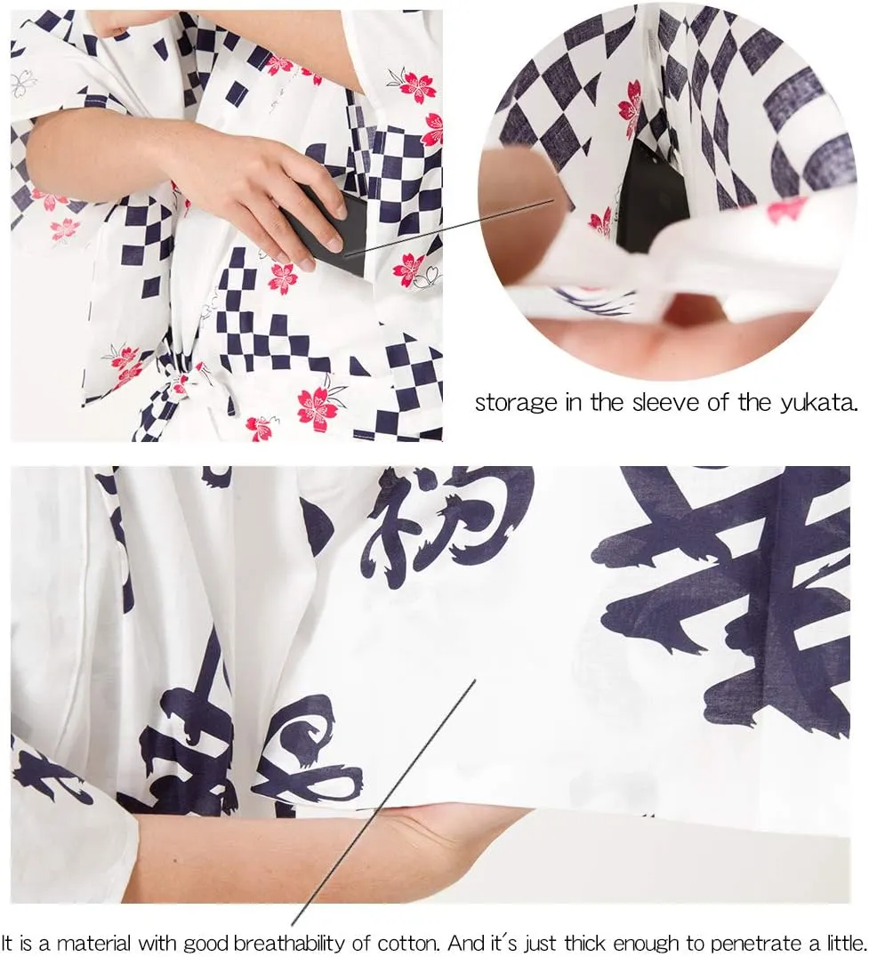Dita Tokyoin Traditional Made In Japan Cotton Yukata Robe (Japanese Pajama Kimono) Easy Wearing set2