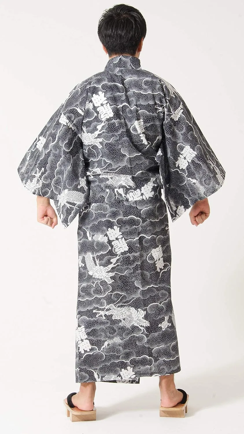 Dita Tokyoin Traditional Made In Japan Cotton Yukata Robe (Japanese Pajama Kimono) Easy Wearing set2