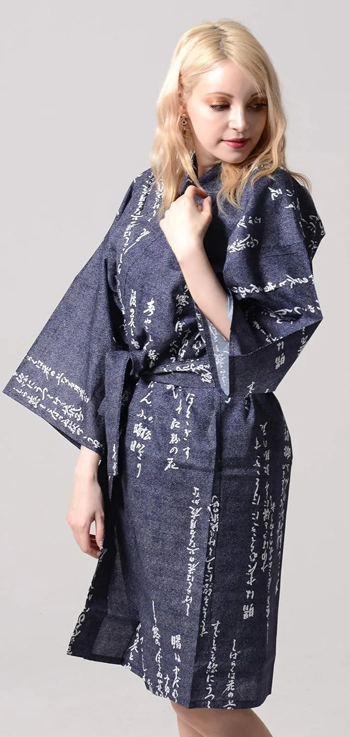 Dita Tokyoin Traditional Made In Japan Cotton Yukata Robe (Japanese Pajama Kimono) Easy Wearing set2