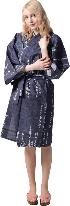 Dita Tokyoin Traditional Made In Japan Cotton Yukata Robe (Japanese Pajama Kimono) Easy Wearing set2
