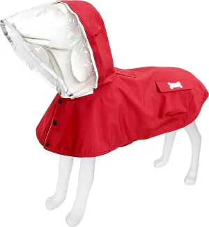 Dog Raincoat,Waterproof Rain Poncho with Hoodie, High Reflective Adjustable Pet Rain Jacket with Leash Hole for Small Medium and Large Dogs (Red, XX-Large)