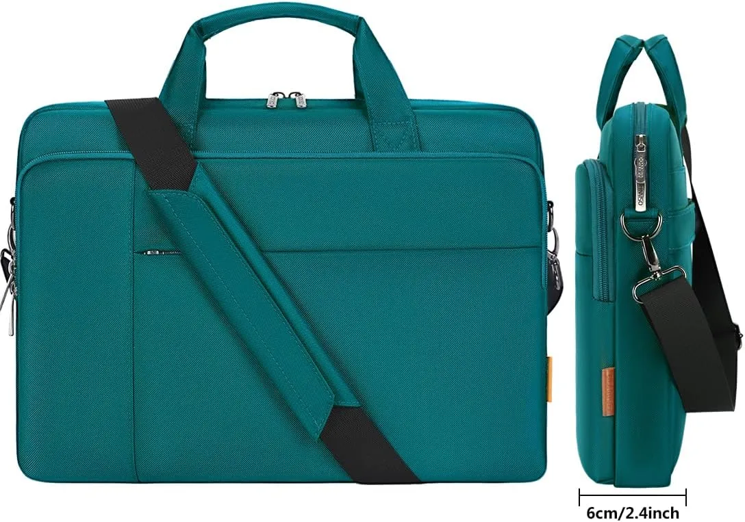 DOMISO 17.3 inch Laptop Bag Business Briefcase Water-resistant Notebook Messenger Shoulder Bag for 17.3" Macbook Pro 17/Dell/MSI GS73VR Stealth Pro/Lenovo IdeaPad/HP Envy,Turquoise