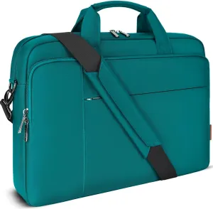 DOMISO 17.3 inch Laptop Bag Business Briefcase Water-resistant Notebook Messenger Shoulder Bag for 17.3" Macbook Pro 17/Dell/MSI GS73VR Stealth Pro/Lenovo IdeaPad/HP Envy,Turquoise