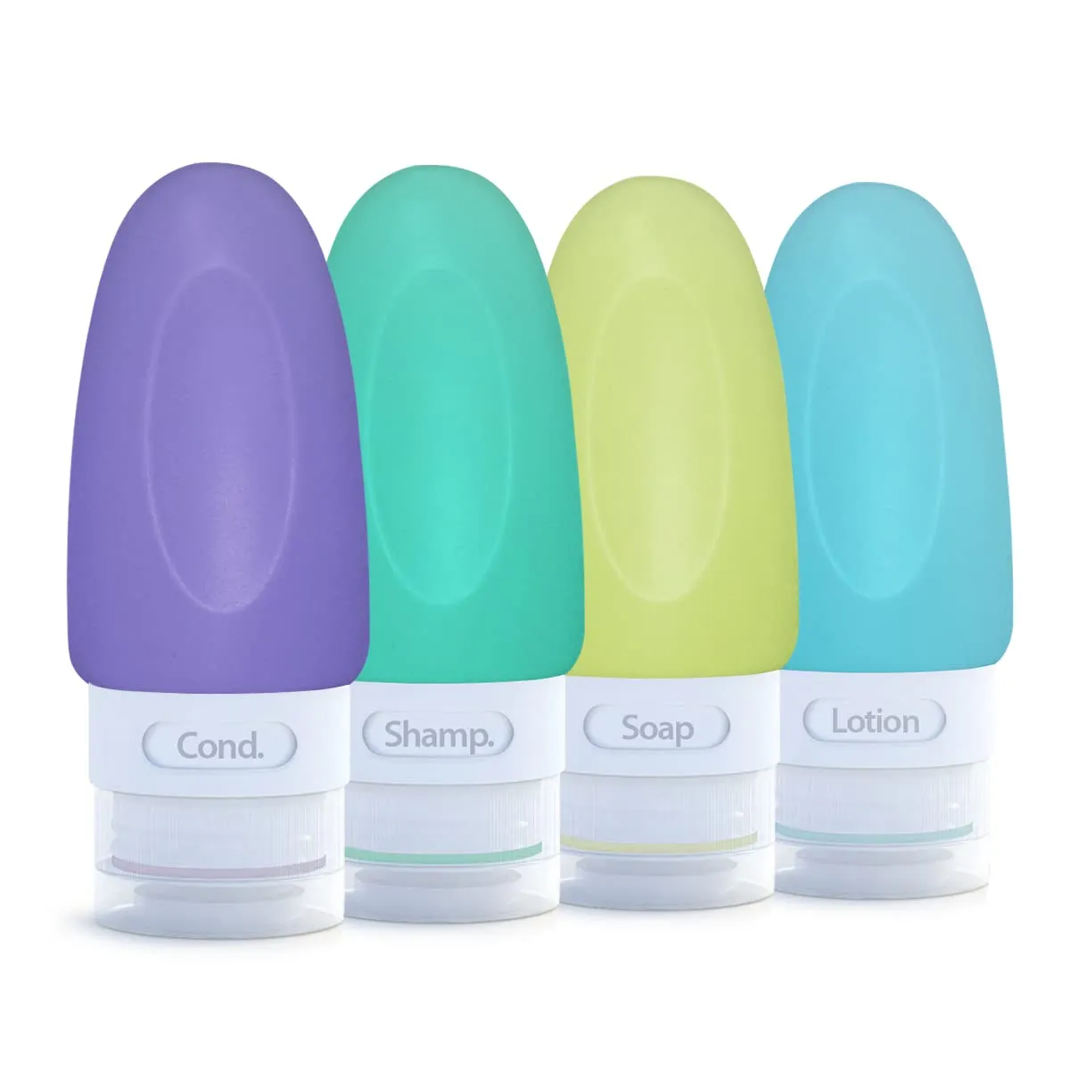 Dot&Dot Leak Proof Travel Bottles for Toiletries - 4 Pack Silicone Travel Toiletry Bottles - Travel Shampoo and Conditioner Bottles with TSA Quart Bag - 1 oz Travel Size Bottles