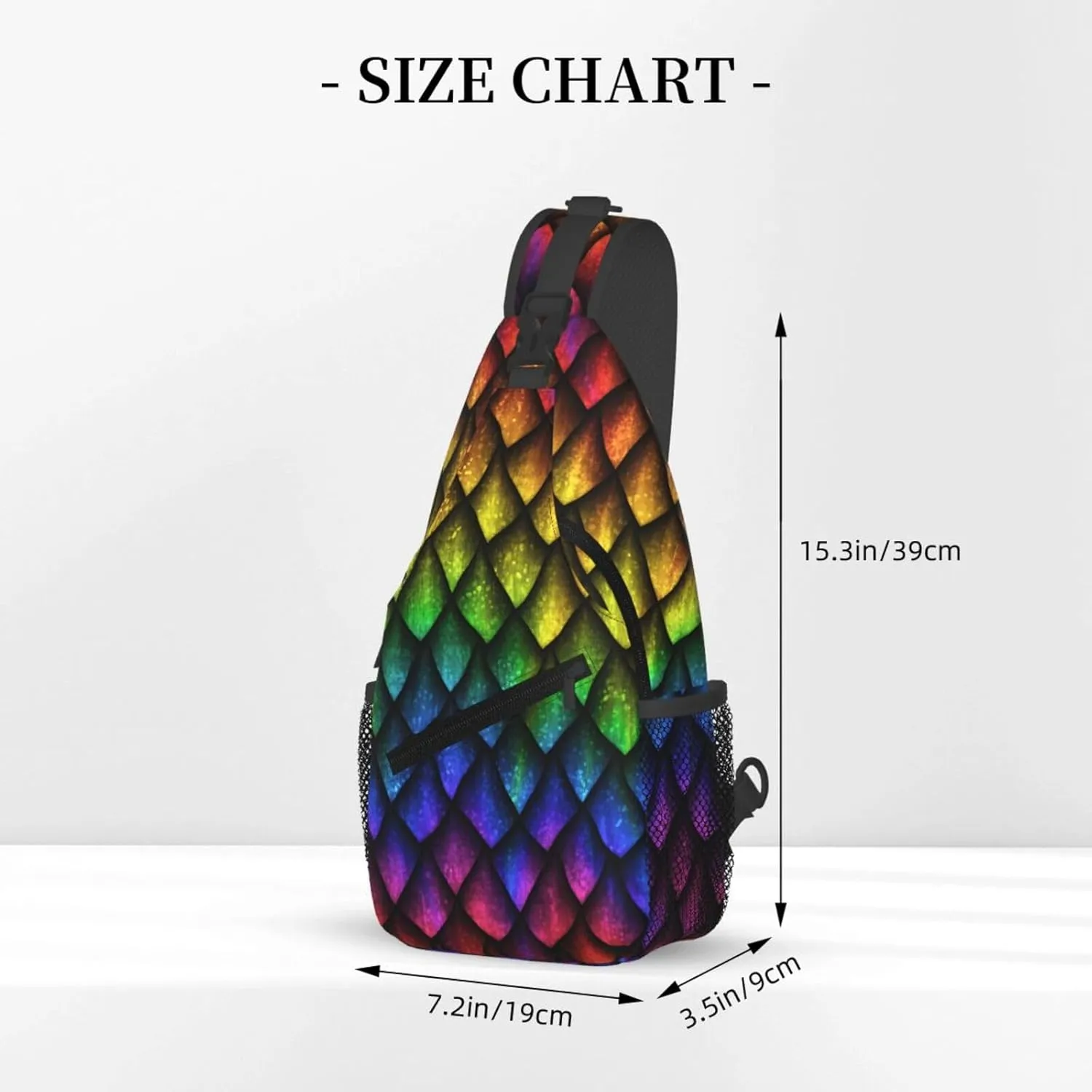 Dragon Scale Sling Bag For Women Men Fashion Animals Skin Backpack Crossbody Shoulder Bag Sling Backpack Chest Bag Travel Hiking Casual Sport Daypack