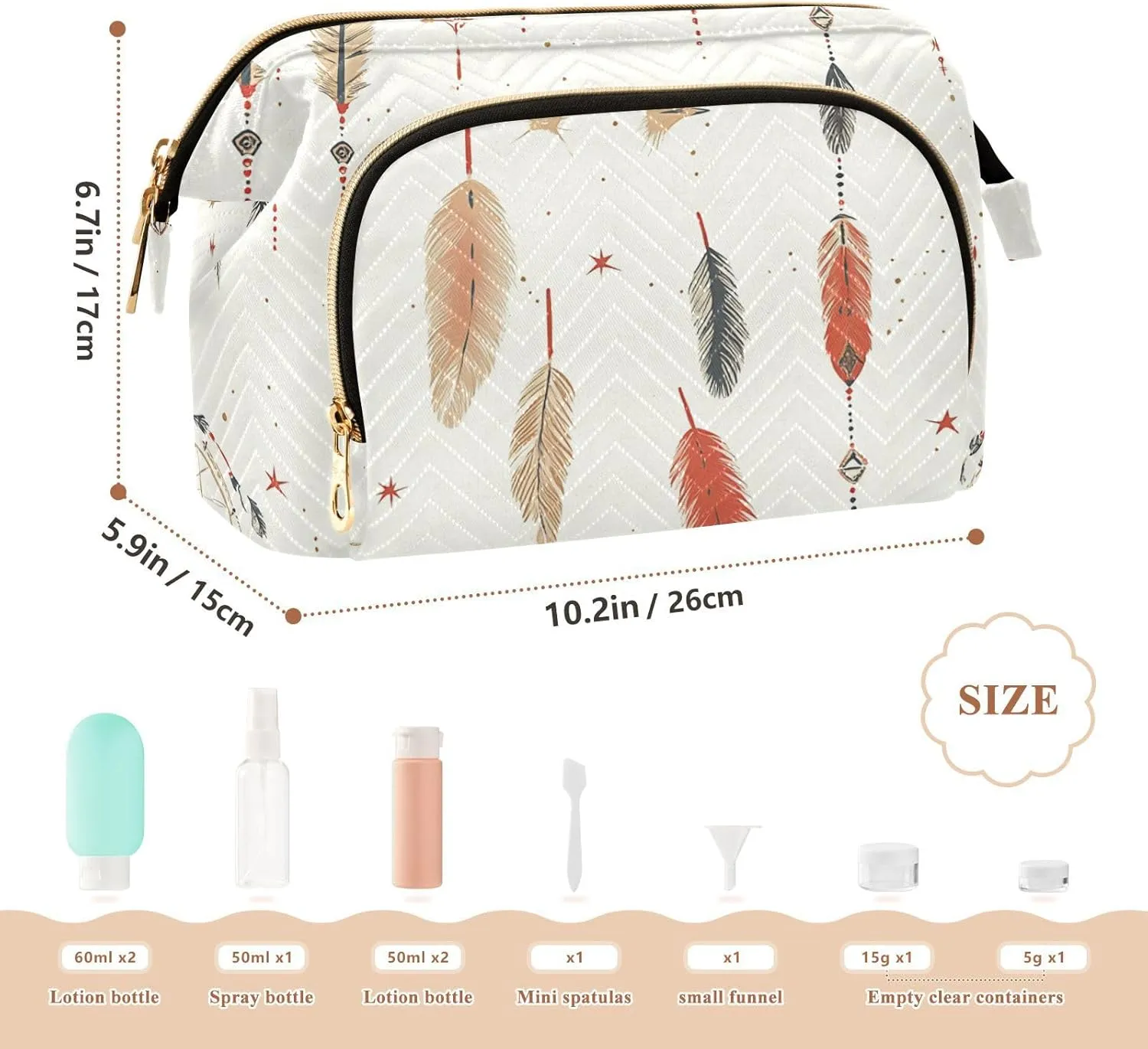 Dream Catcher Boho Makeup Bag Zipper Makeup Bags For Women Women's Coin Change Purse for Makeup Brushes