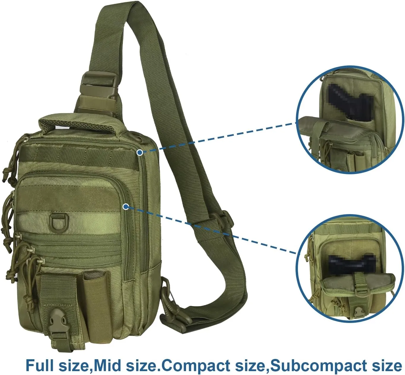 Dual Pistol Holster Chest Bag Concealed Carry Sling Crossbody Tactical Gun Convertible Backpack Shooting Hunting