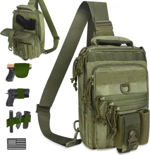 Dual Pistol Holster Chest Bag Concealed Carry Sling Crossbody Tactical Gun Convertible Backpack Shooting Hunting