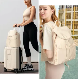 duffle bag beige backpack beige