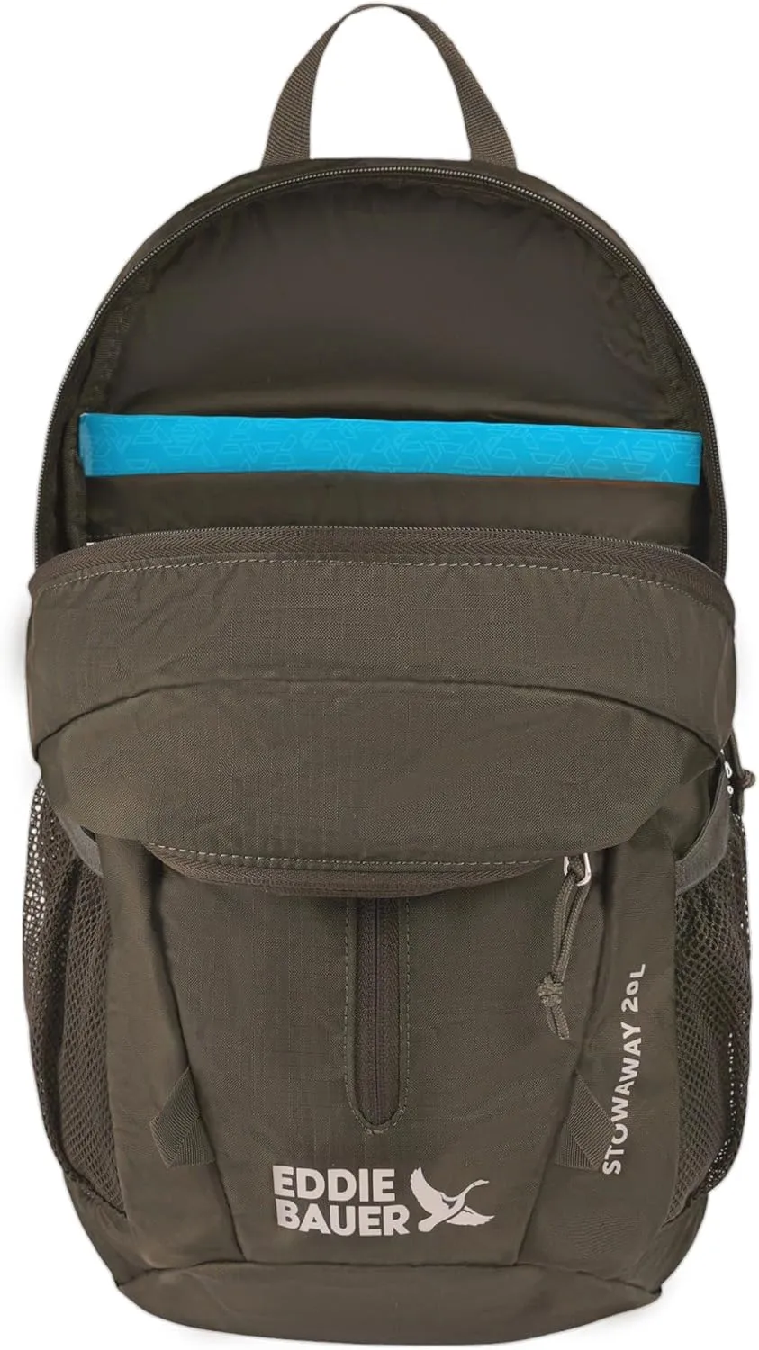 Eddie Bauer Stowaway Packable Backpack-Made from Ripstop Polyester, Dark Forest, 20L