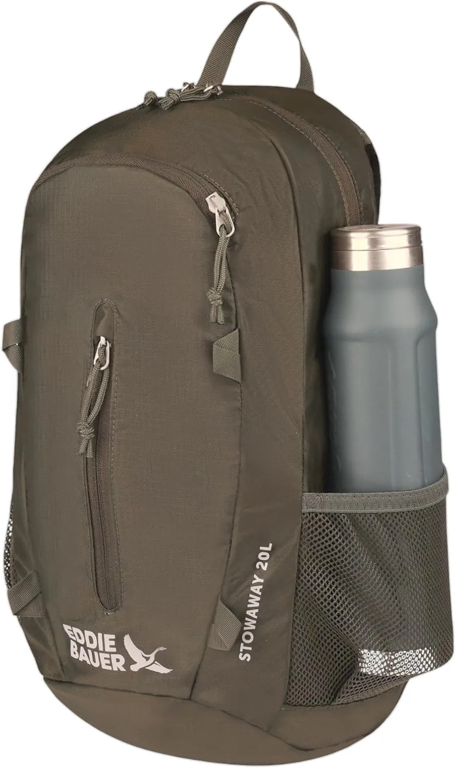 Eddie Bauer Stowaway Packable Backpack-Made from Ripstop Polyester, Dark Forest, 20L