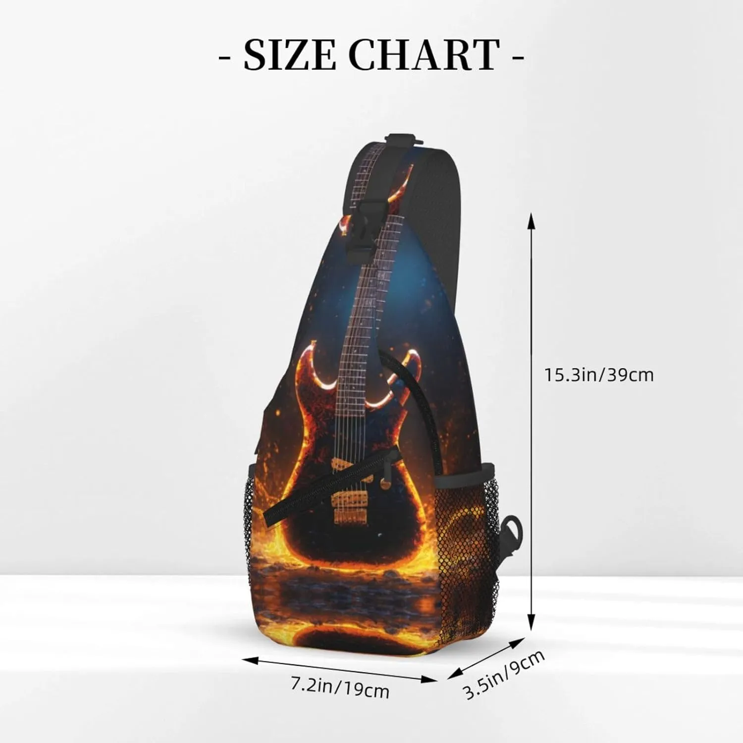 Electric Guitar Print Lightweight Sling Small Shoulder Bag - Chic Cross Chest Bag With Adjustable Strap