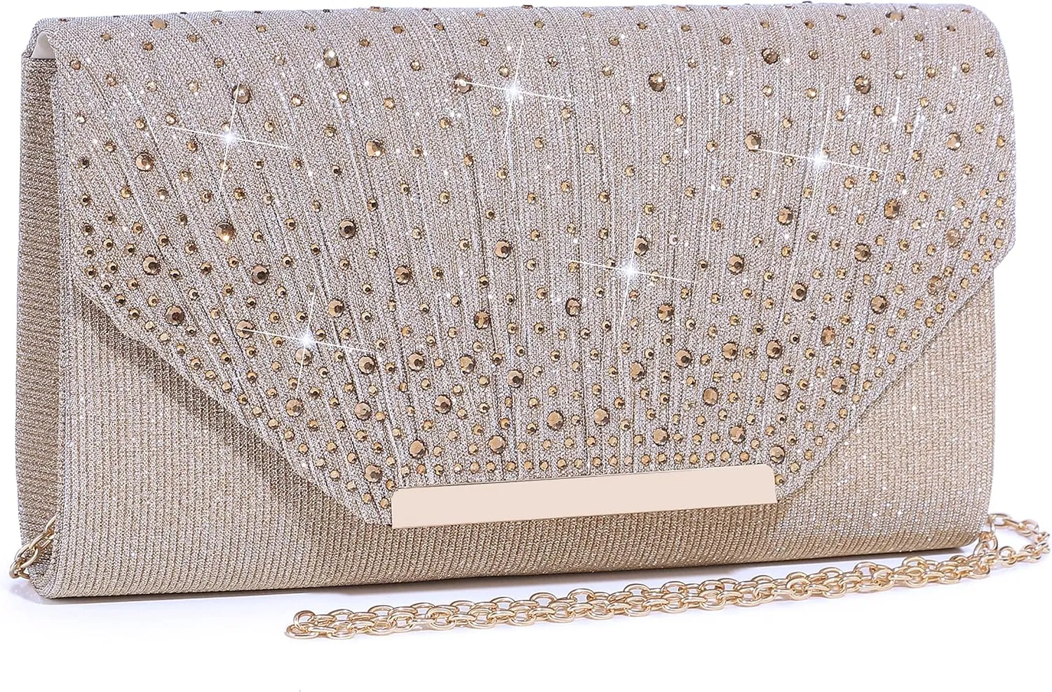 Evening Bag for Women Glitter Rhinestone Wedding Evening Purse Crystal Envelope Clutch Crossbody Shoulder Bags