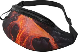 Fanny Pack for Men Women Crossbody Waist Bag Red Hot Lava from Kilauea Volcano Belt Bag with Adjustable Strap Hip Bum Bag