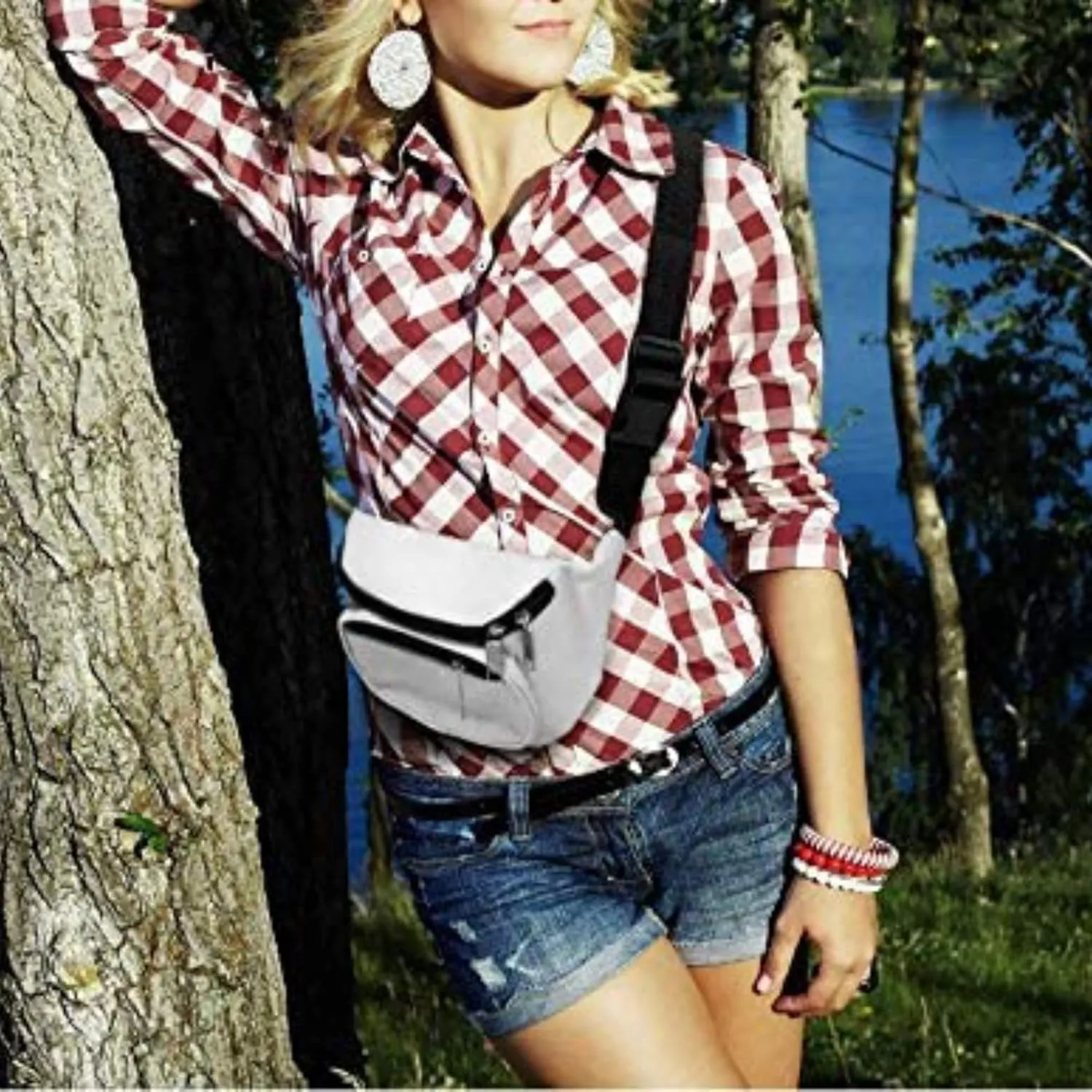 Fanny Pack, MISSMOON 3-Zipper Compartments Adjustable Waist Festival Workout Running Hiking Traveling Walking Sport Fishing Casual Hands-Free Wallets Crossbody Waist Pack Bag For Men Women NAVY BLUE