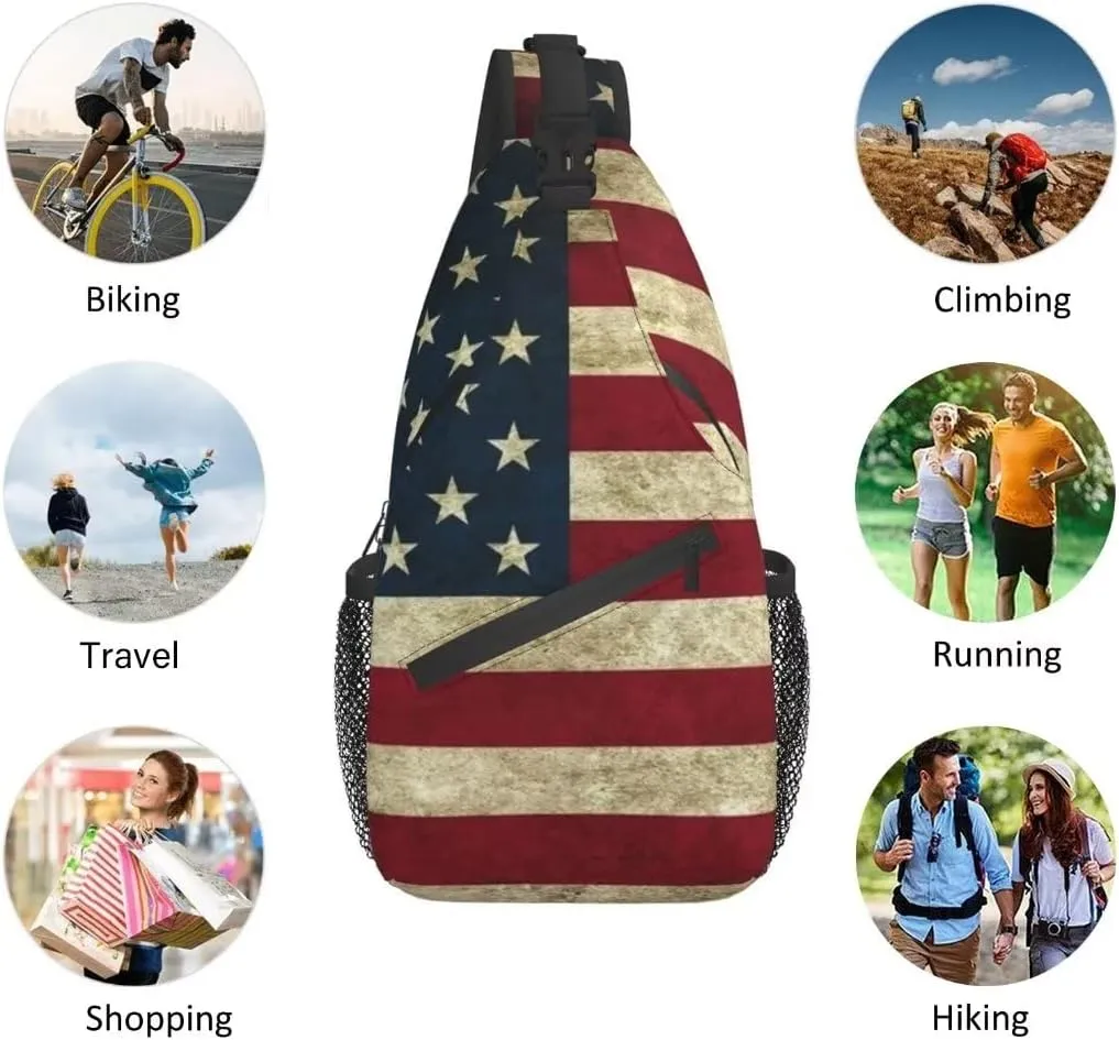 Fashion Chest Sling Bag Crossbody Shoulder Backpack Adjustable Lightweight Travel Hiking Casual Daypack Unisex