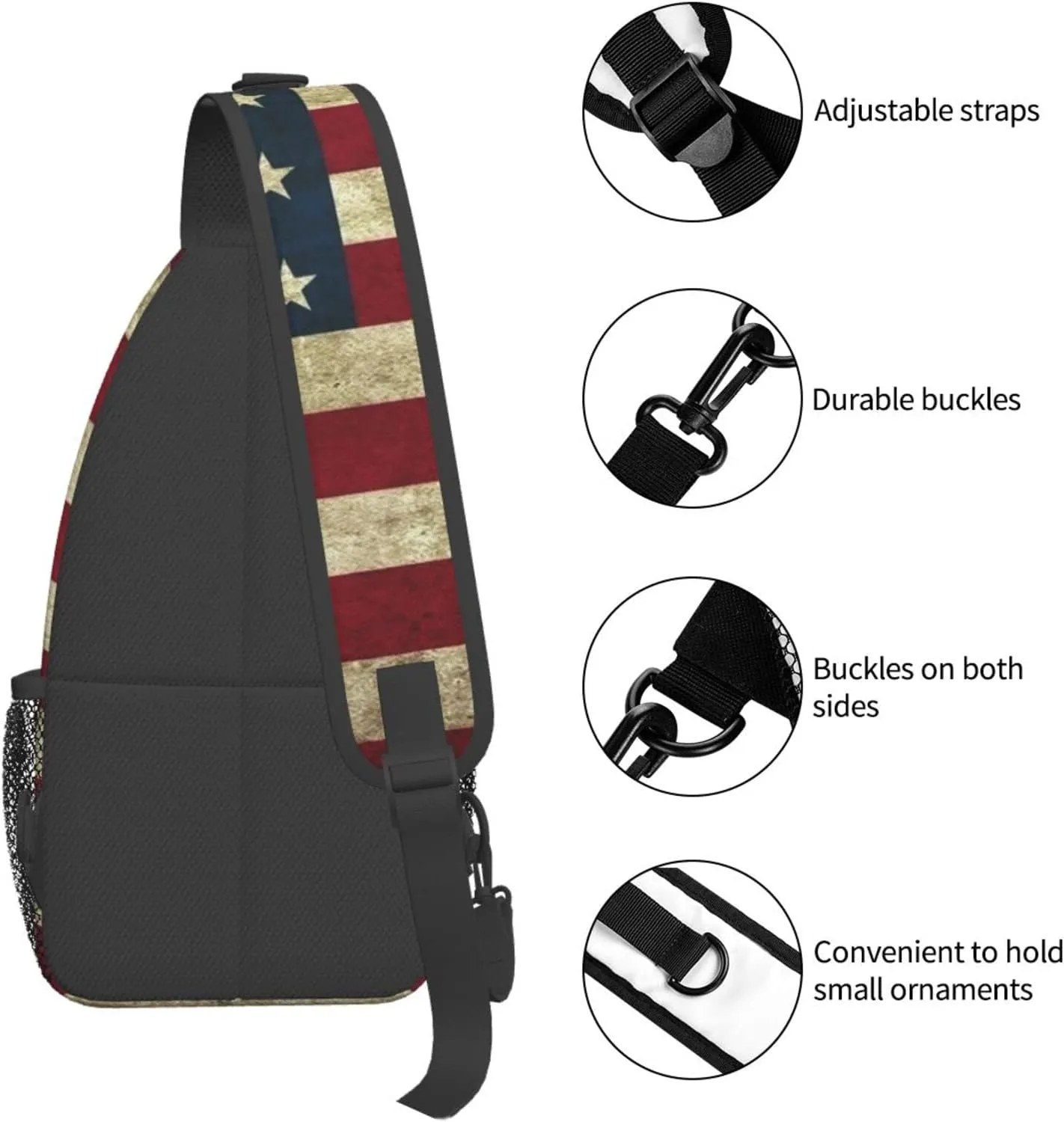 Fashion Chest Sling Bag Crossbody Shoulder Backpack Adjustable Lightweight Travel Hiking Casual Daypack Unisex