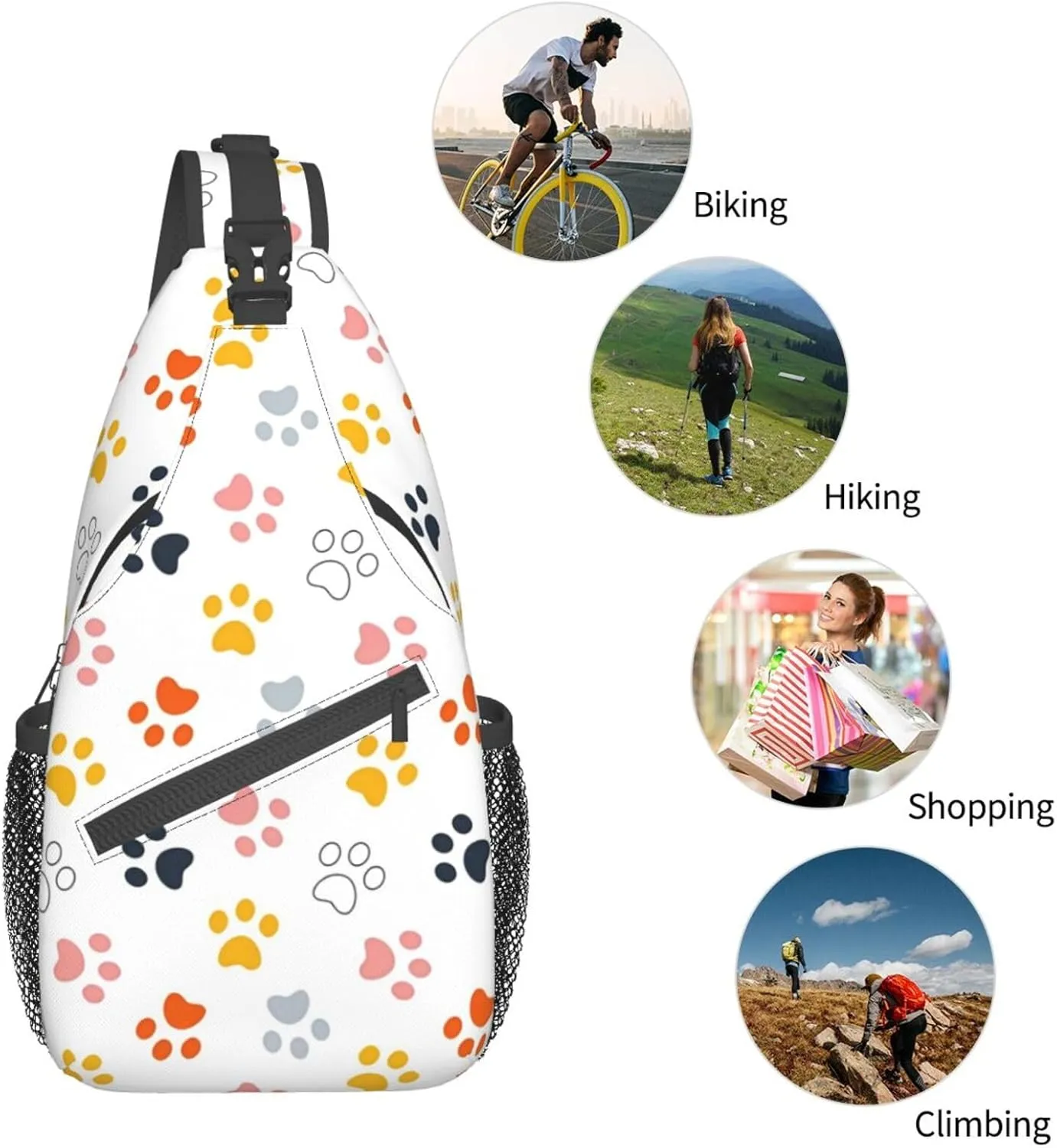 Fashion Chest Sling Bag For Women Men Adjustable Strap Crossbody Shoulder Backpack Hiking Travel Fashion Unisex Daypack