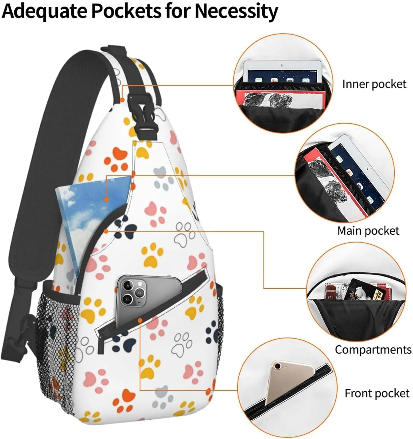 Fashion Chest Sling Bag For Women Men Adjustable Strap Crossbody Shoulder Backpack Hiking Travel Fashion Unisex Daypack