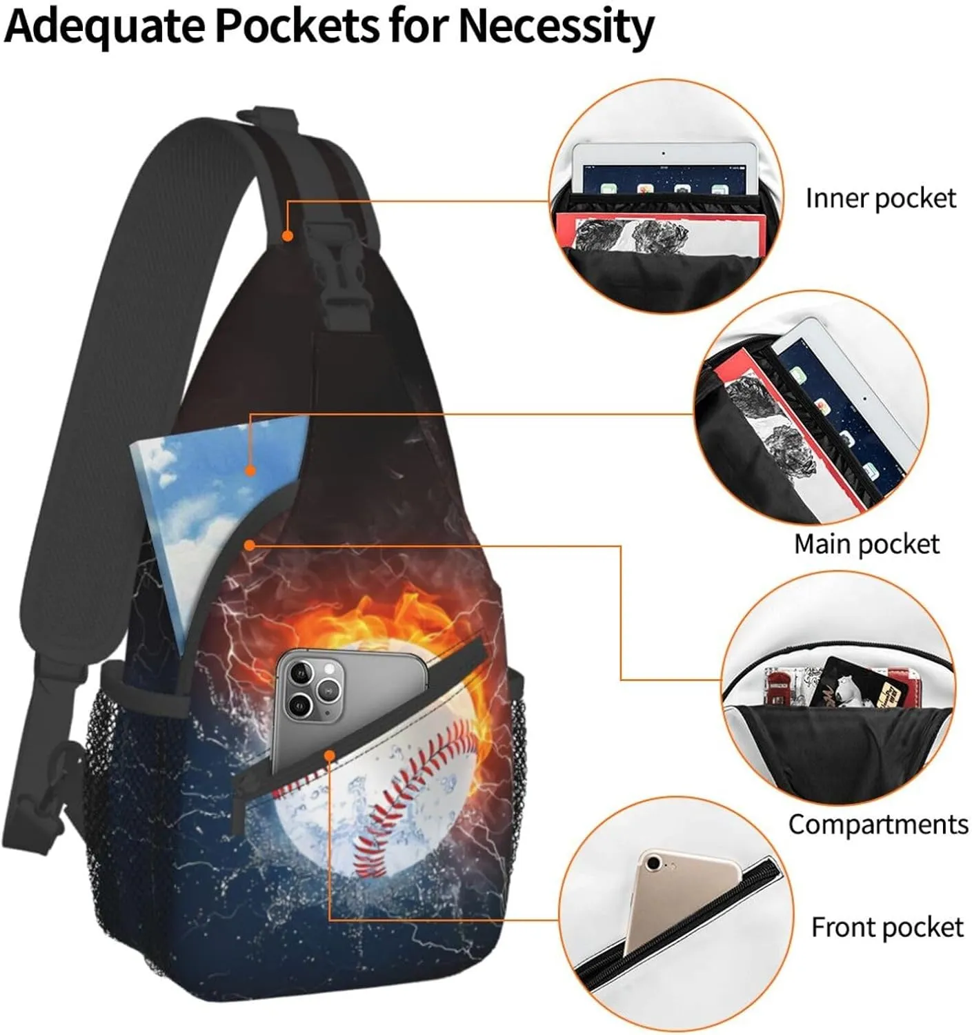 Fashion Chest Sling Bag For Women Men Adjustable Strap Crossbody Shoulder Backpack Hiking Travel Fashion Unisex Daypack
