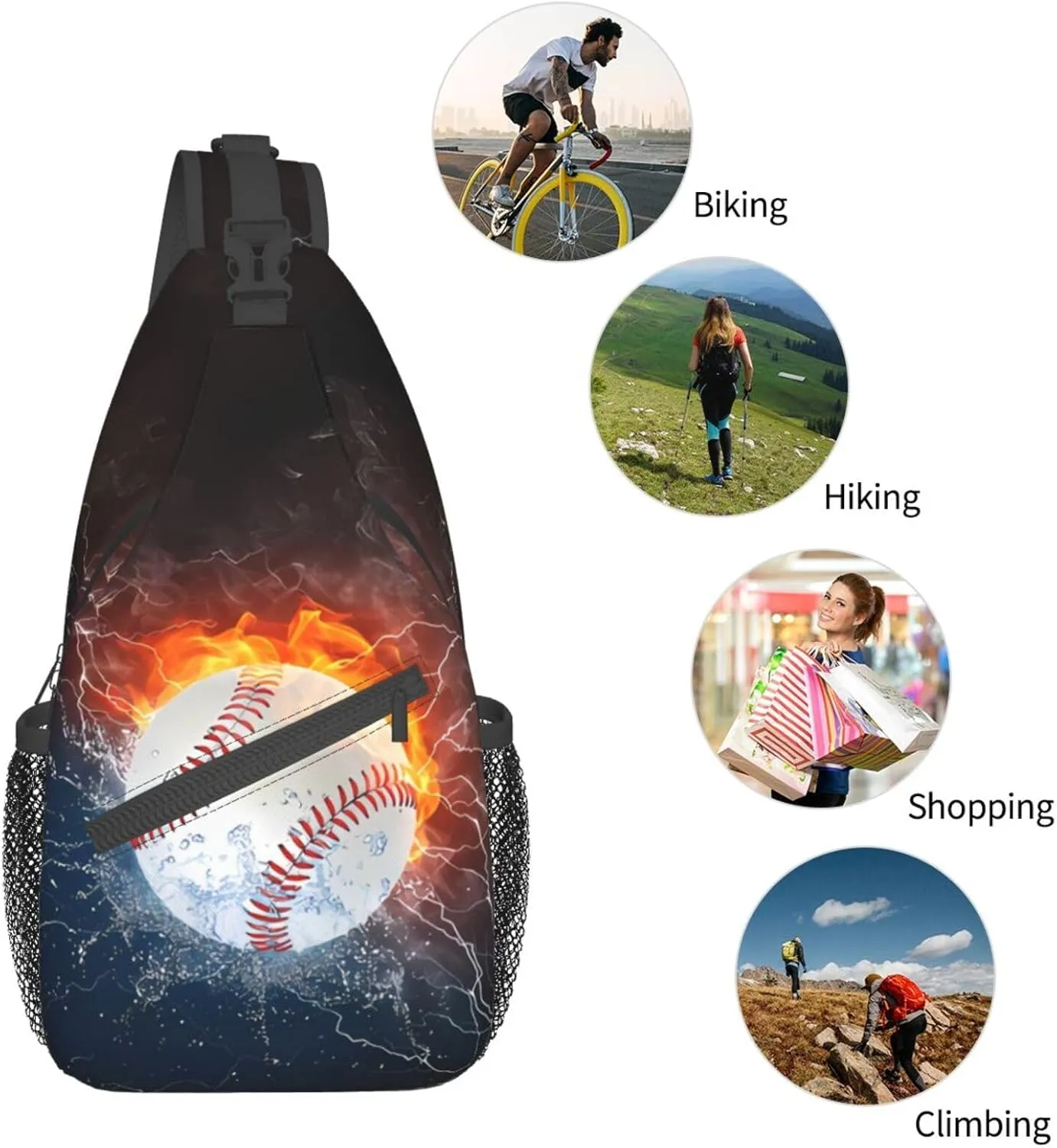 Fashion Chest Sling Bag For Women Men Adjustable Strap Crossbody Shoulder Backpack Hiking Travel Fashion Unisex Daypack