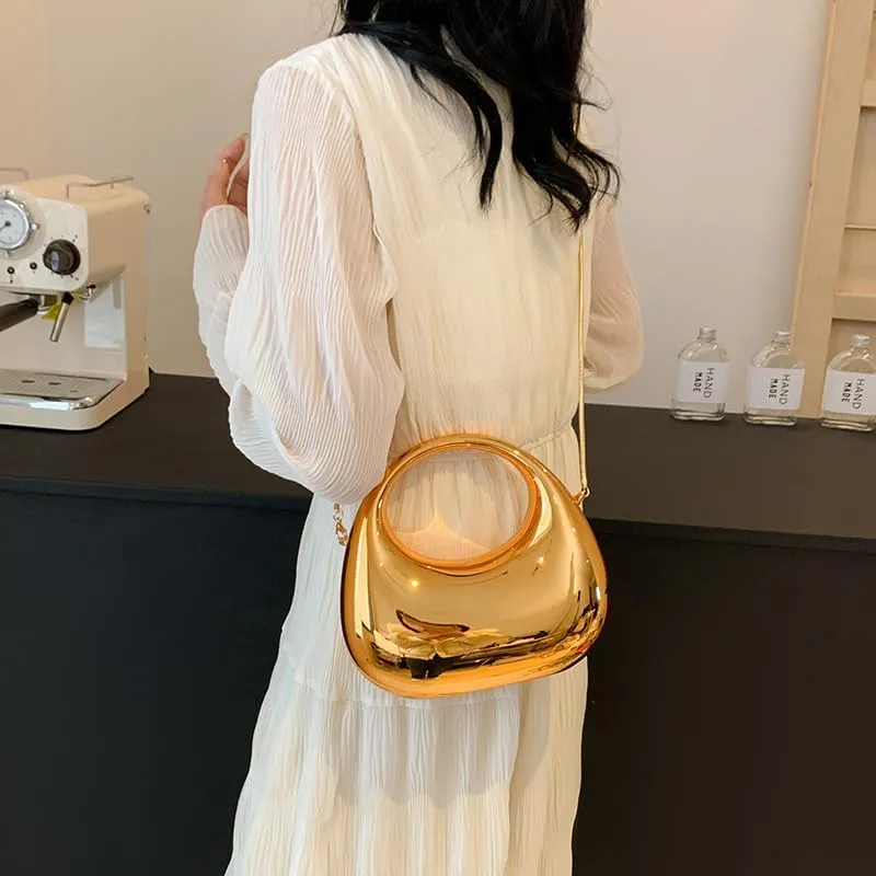 Fashion Handbag Purse for Women, Top Handle Bag Fashion Grunge Crossbody Bag Y2K Trendy Shoulder Handbags Women (champagne)