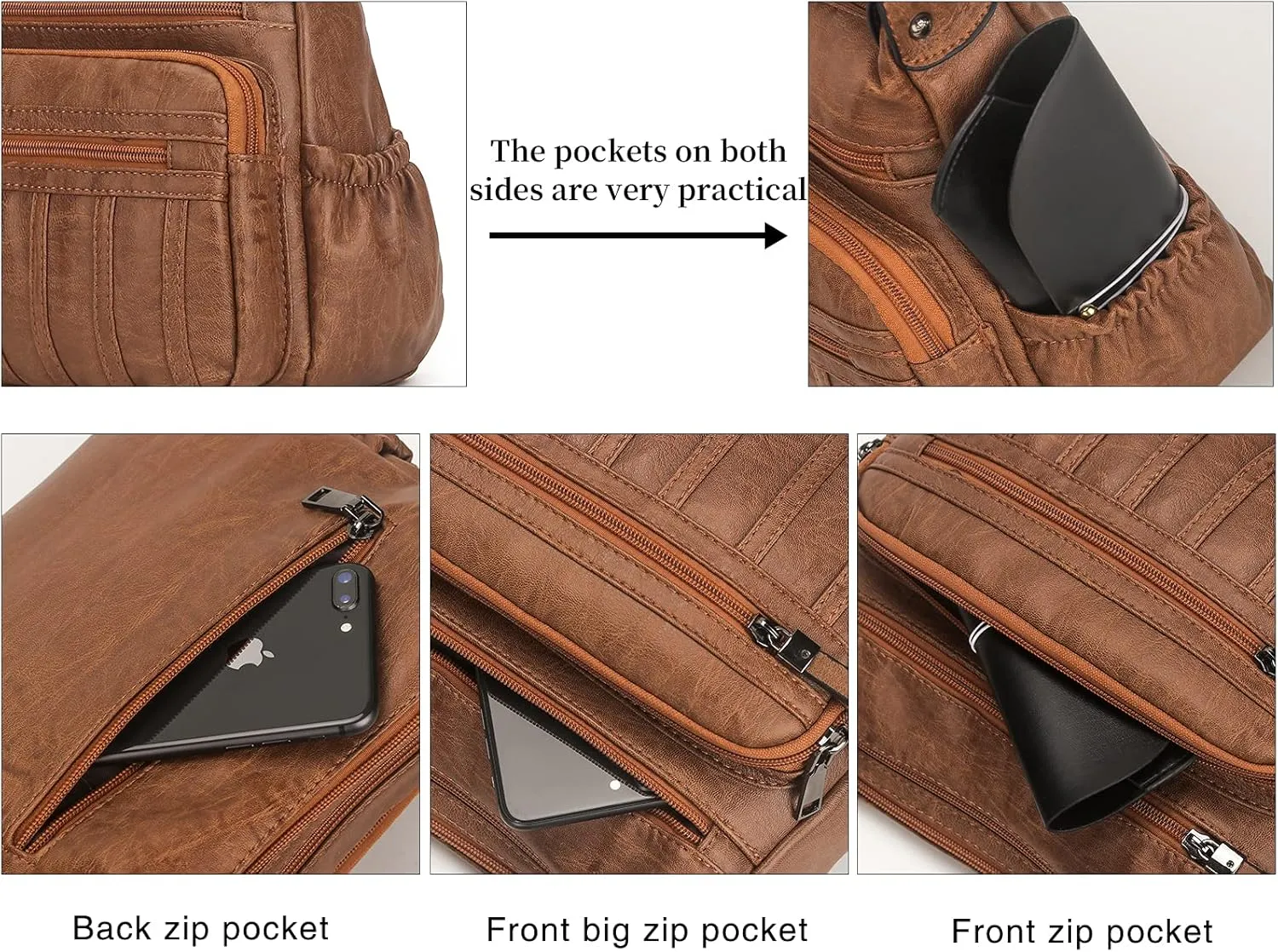 Fashion PU Leather Crossbody Bag For Women Shoulder Bag Large Capacity Designer Casual Hobo Tote Bag