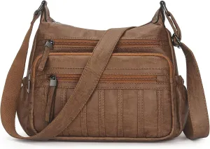 Fashion PU Leather Crossbody Bag For Women Shoulder Bag Large Capacity Designer Casual Hobo Tote Bag