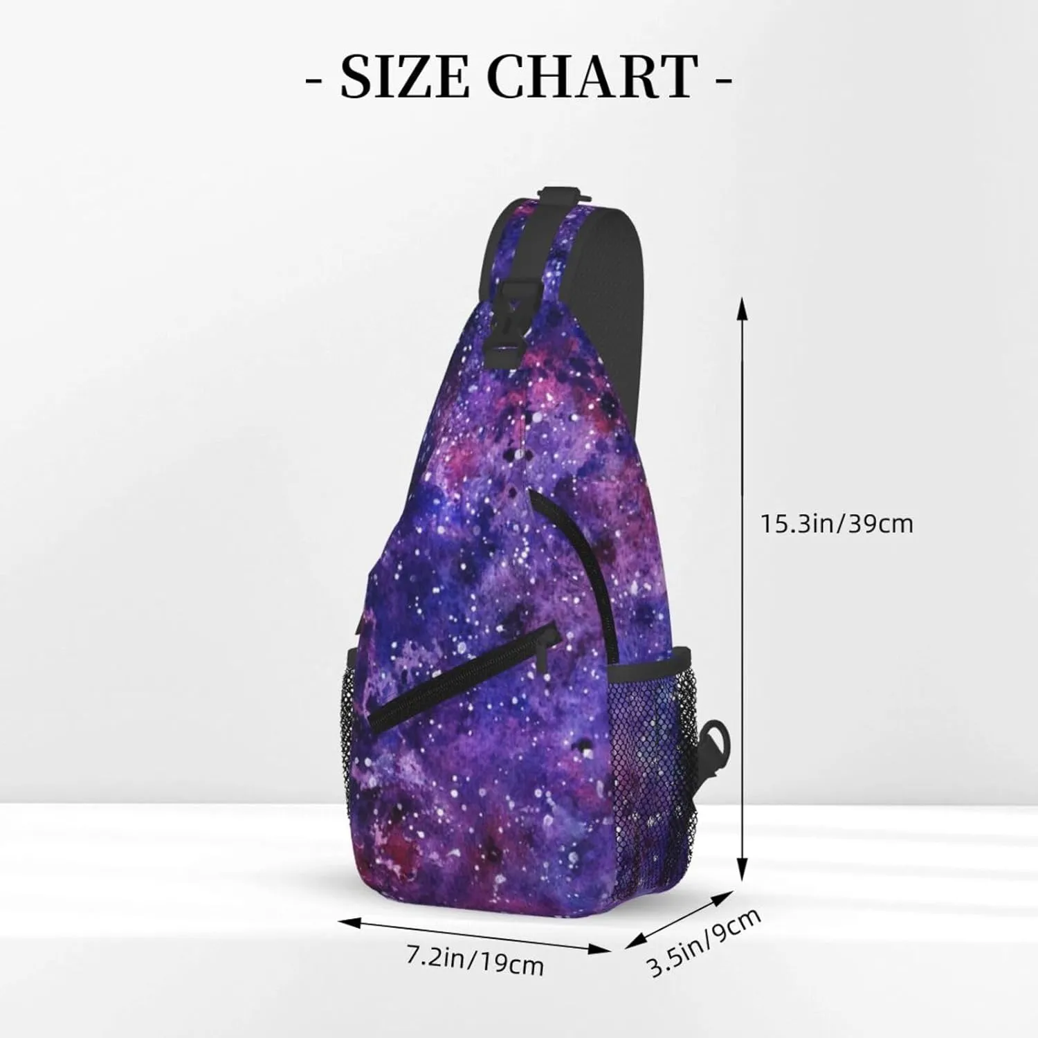 Fashion Purple Galaxy Sling Backpack, Multipurpose Crossbody Shoulder Bag Travel Hiking Daypack for Men Women