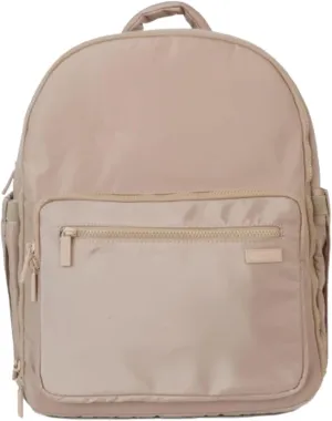 FAWN DESIGN Nylon Diaper Bag Backpack with Changing Pad, Beige Backpack Diaper Bag with 11 Interior and 5 Exterior Pockets, Padded and Adjustable Straps for All Day Comfort, 16x13x7 inches