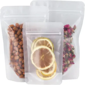 FireKylin 100 Pcs Resealable Bags,4.3" x 6.7" Matte Stand Up Zip Lock Bags for Packaging Products, Herbs, Snacks, Tea, Spices, Pet Food and Soaps