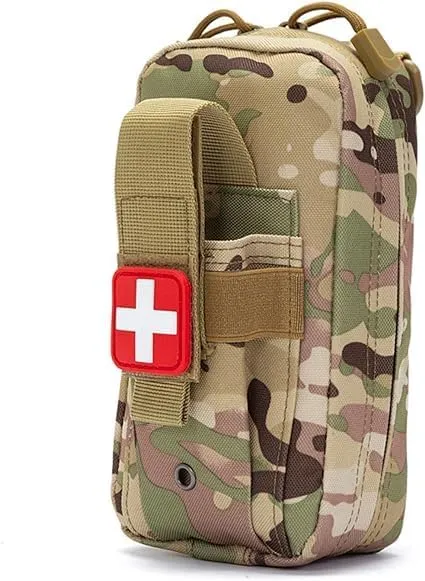 First Aid Bag EMT Pouch Molle IFAK, Small Empty Tactical Trauma Kit, Medical EDC Emergency Survival Pouch for Outdoor Travel Camping Hiking Trekking, Climbing Hunting