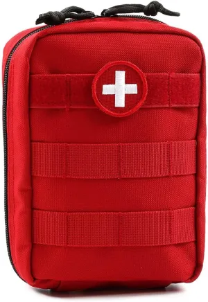 First Aid Molle Pouch - Heavy Duty IFAK Pouch - Empty Medical Pouch Ideal for Military Use EMTs Law Enforcement Camping and Hiking - Med Pouch for Optimal Organization