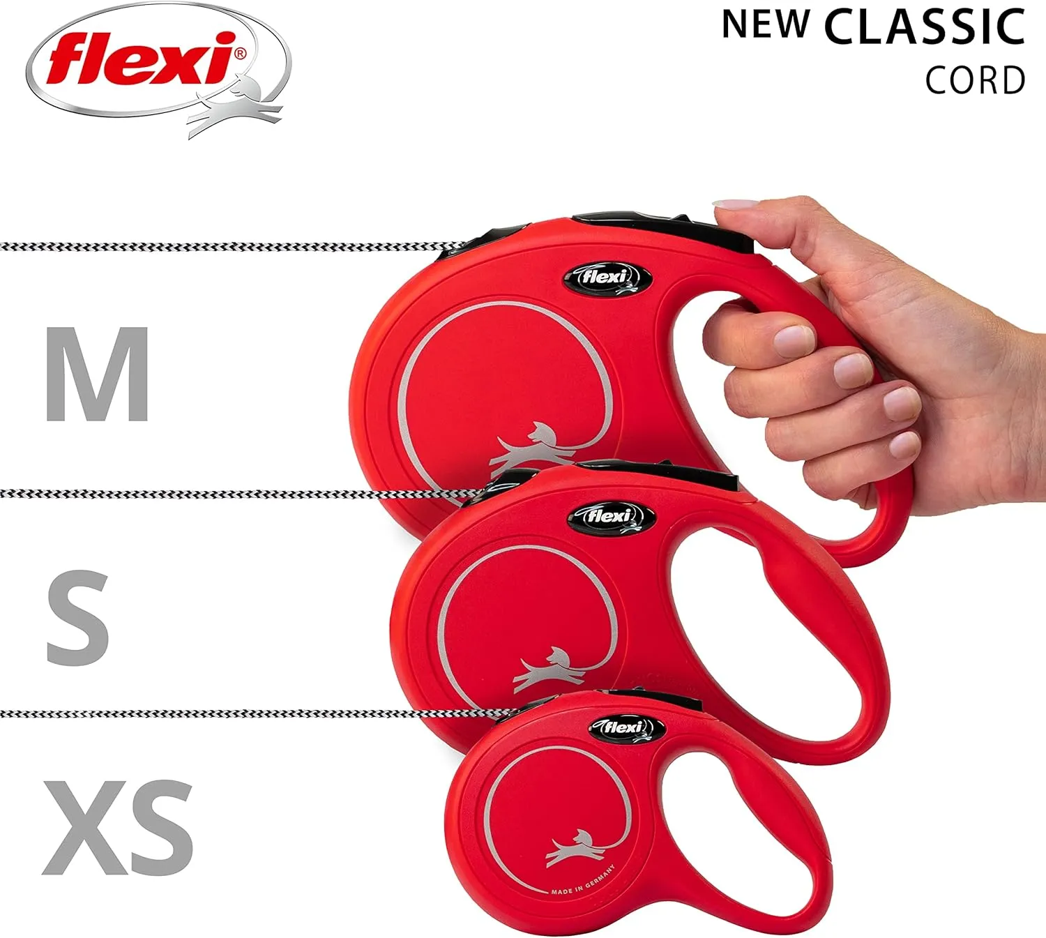 Flexi Classic Red Small Corded Dog Lead 5M 12kg