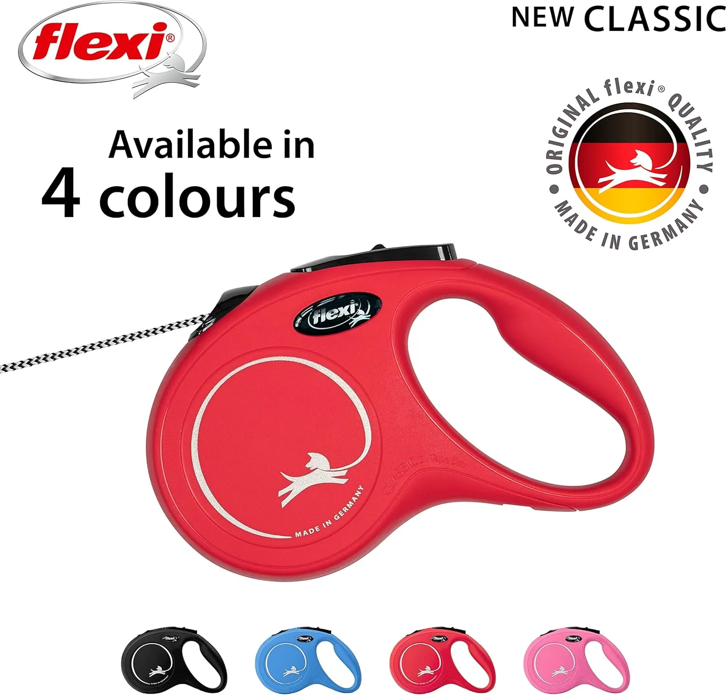 Flexi Classic Red Small Corded Dog Lead 5M 12kg