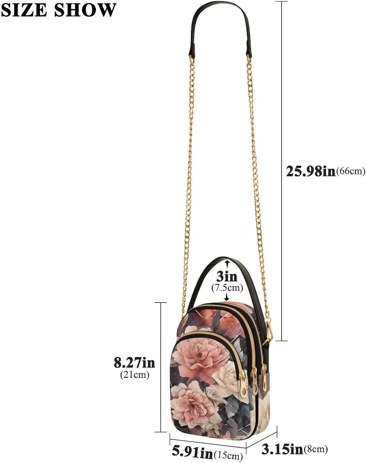 Floral Abstract Geometric Women s Crossbody Handbags, Shoulder Purses for Women Crossbody, Fall Crossbody Purse